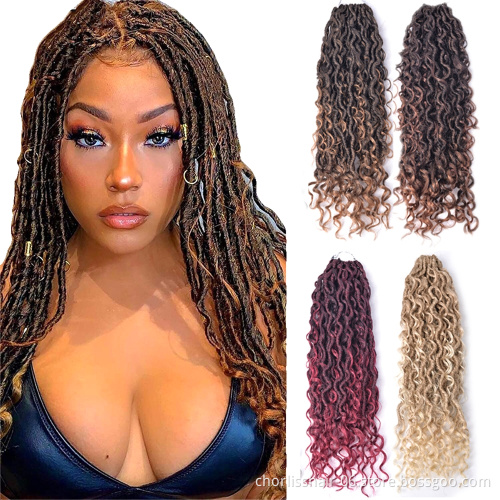 Factory Direct Hair Vendor Boho Bohemian River Locs Braiding Hair Passion Twist Wavy Pre-loop Synthetic Crochet Braids Faux Locs